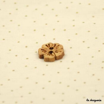 Bouton "Buis fleur pervenche" 18 mm 3