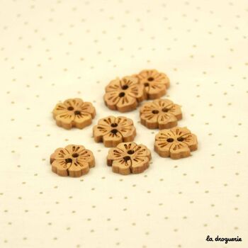 Bouton "Buis fleur pervenche" 18 mm 4