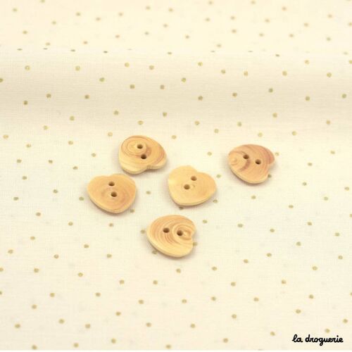 Bouton "Buis coeur" 14 mm