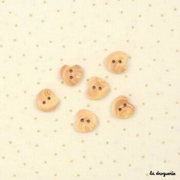 Bouton "Buis coeur" 14 mm 2