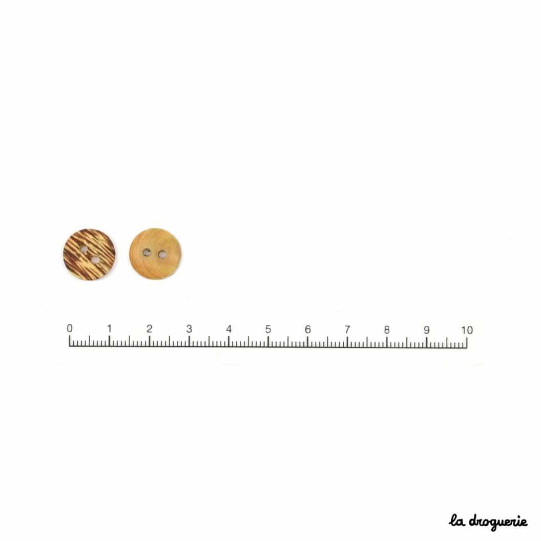 Bouton "Buis brossé pion" 13 mm