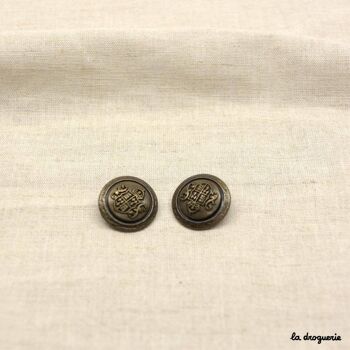 Bouton "Blason 2 volutes couronnées" 23 mm 6