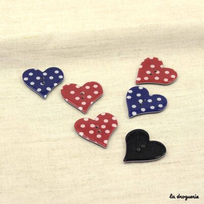 Button "Be-Bop A lula heart" 29 mm