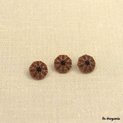 Button "Asimbonanga beech engraved" 15 mm