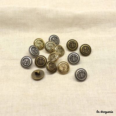 Bottone “ancora blazer metallizzato” 14 mm