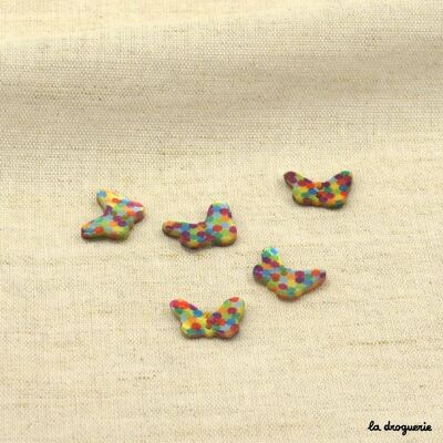 Bottone “Farfalla multicolore Akoya” 15 mm