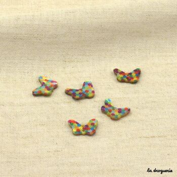 Bouton "Akoya papillon multicolore" 15 mm 1