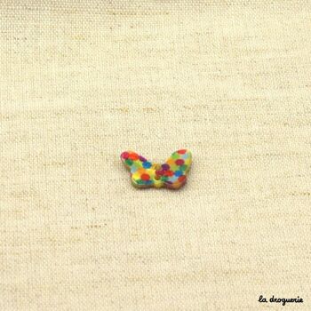 Bouton "Akoya papillon multicolore" 15 mm 3