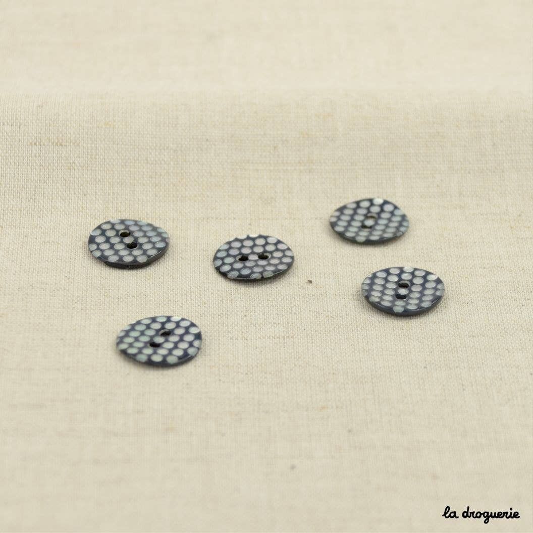 Bouton "Akoya graphique pois" 15 mm