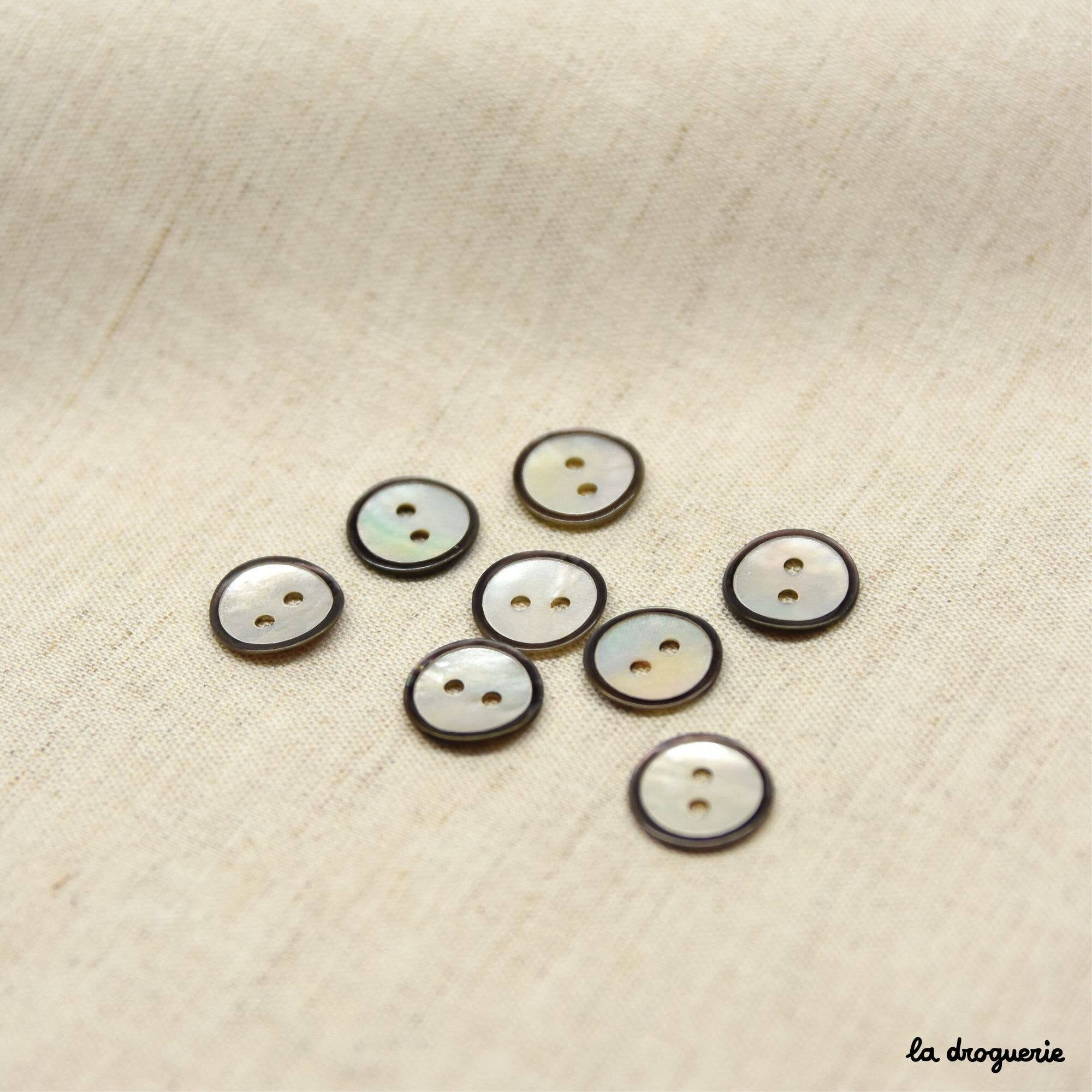 Bouton "Akoya dune cerclé" 12 mm
