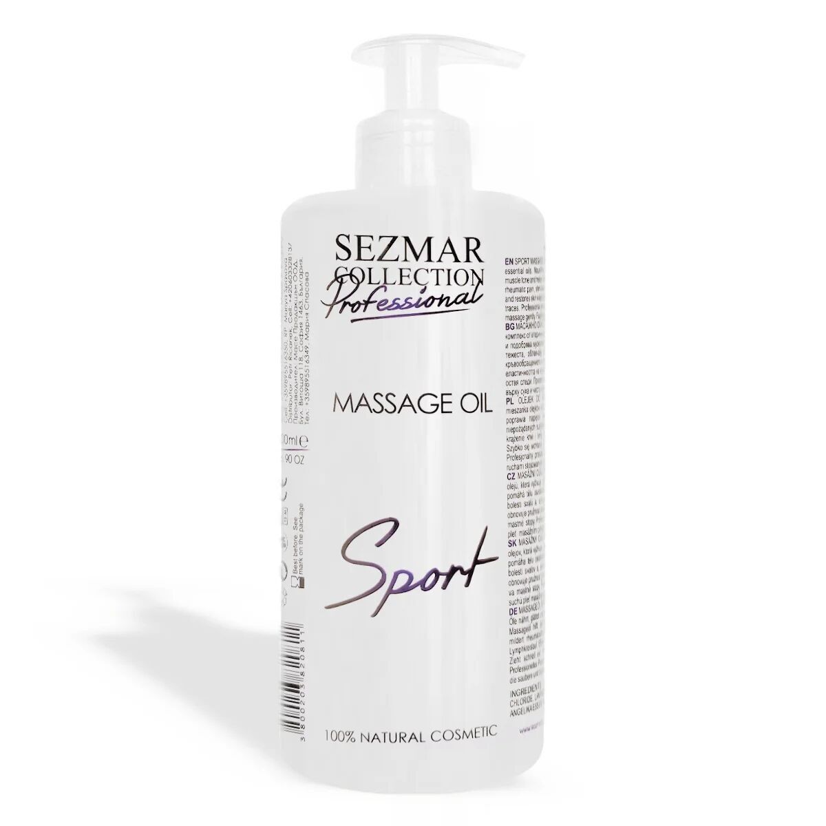 Aceite Corporal de Masaje Profesional Sport - 100% Natural, 500 ml