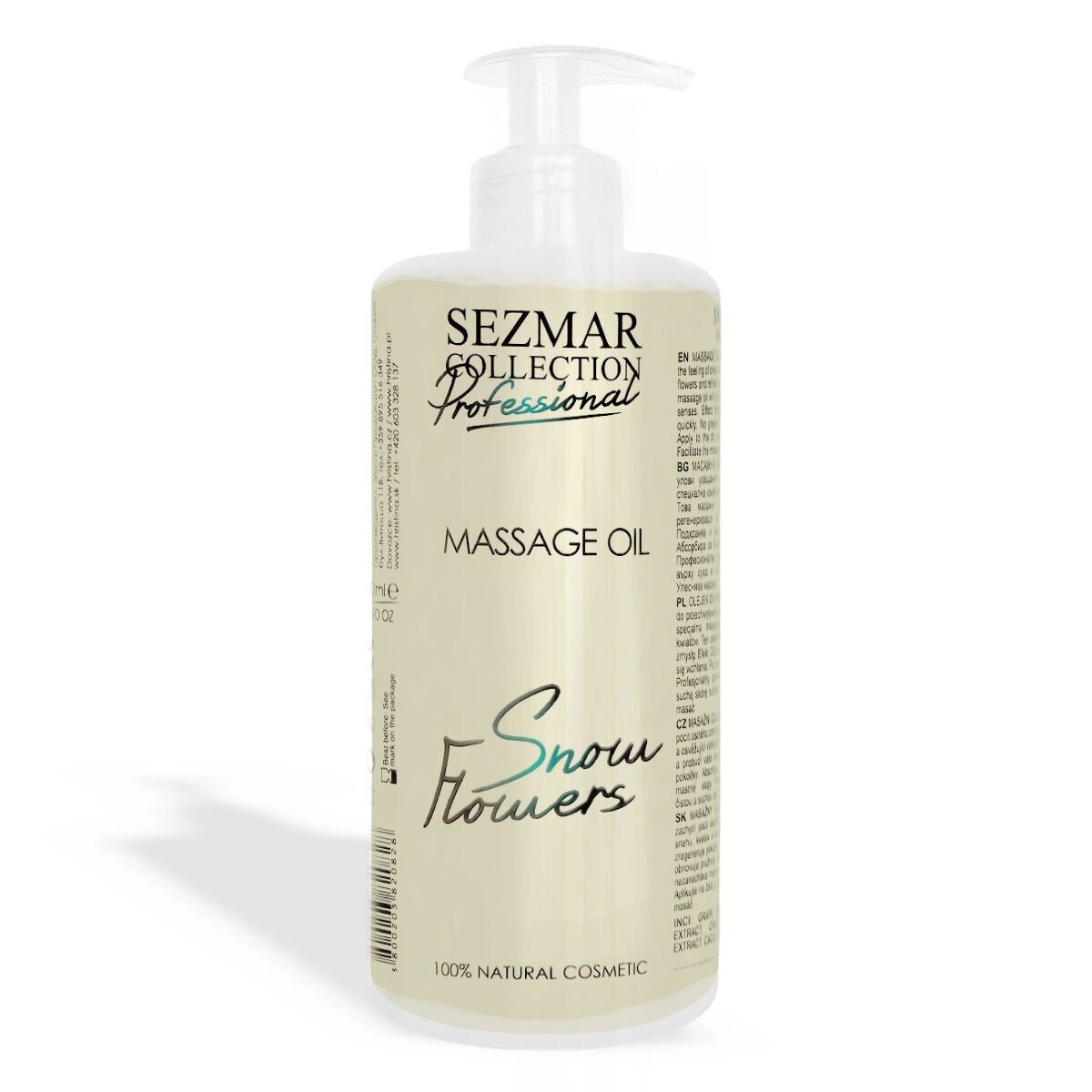 Aceite Corporal de Masaje Profesional Flores de Nieve - 100% Natural, 500 ml