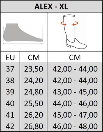 Bottes XL pour mollets larges - Modele Alex 8