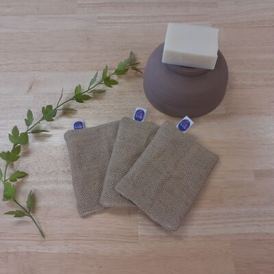 Linen and jute washable sponge