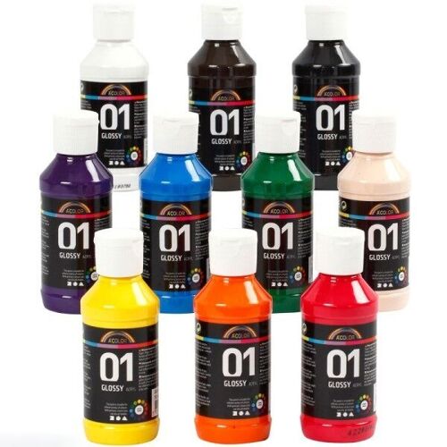 Peinture acrylique brillante A-Color - 100 ml - 10 pcs