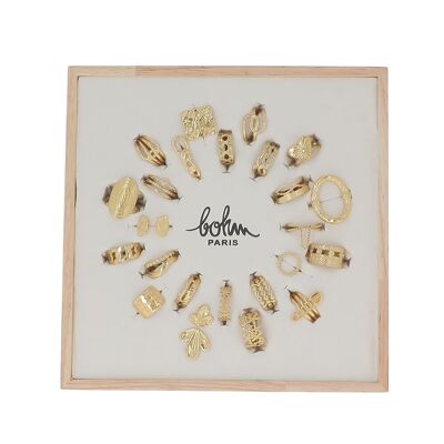 Kit de 48 anillos de acero inoxidable - oro - DISPLAY GRATIS