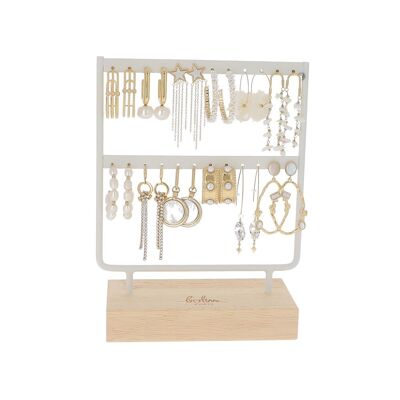 Kit de 24 pendientes de acero inoxidable - oro blanco - exhibición gratuita