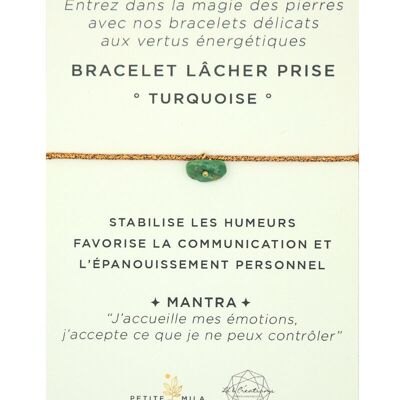 Bracelet Lâcher-prise Turquoise | bracelet énergétique | bracelet en pierre | bijou de lithothérapie | or gold filled 14kn