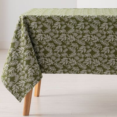 Mantel antimanchas jacquard, impermeable, tacto tela, caída natural, algodón combinado diseño floral JALI