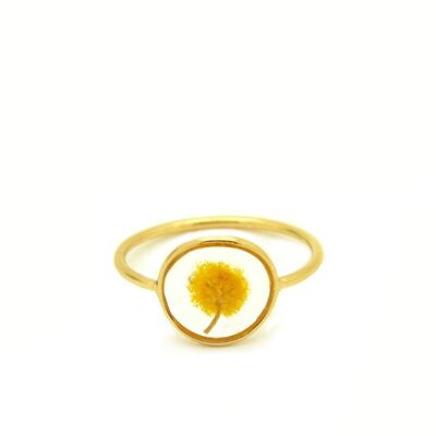 Mimosa natural flower ring | Floral Ring | Floral jewelry | 14k gold filled