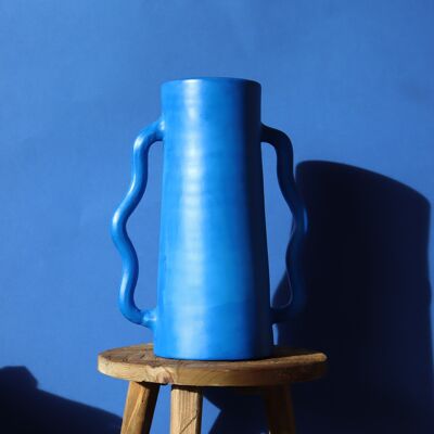Tingis Vase with Wavy Handles - Handmade