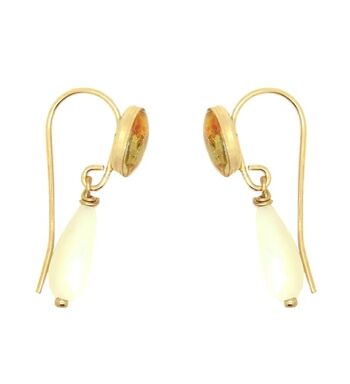 Boucles d'oreilles fleurs naturelles Jasmin d'hiver Torilis Nacre | Boucles d'oreilles Florales | Bijou foral | Or gold filled 14k 3