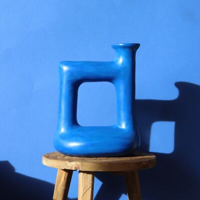 Vase Verseau - Fait main - Bleu berbère