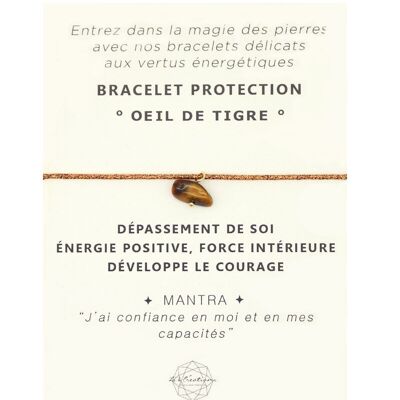Bracciale di protezione dell'occhio di tigre | braccialetto energetico | braccialetto di pietra | gioiello della litoterapia | Riempito in oro 14k