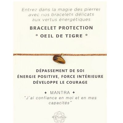 Bracelet Protection Oeil de tigre | bracelet énergétique | bracelet en pierre | bijou de lithothérapie | or gold filled 14kn