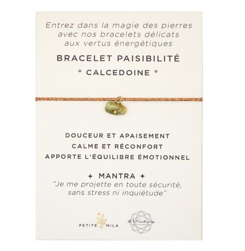 Bracelet Paisibilité Calcédoine | bracelet énergétique | bracelet en pierre | bijou de lithothérapie | or gold filled 14k