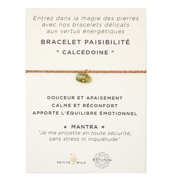 Bracelet Paisibilité Calcédoine | bracelet énergétique | bracelet en pierre | bijou de lithothérapie | or gold filled 14k 1