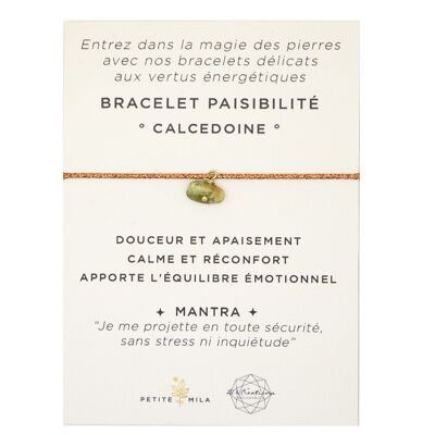 Bracelet Paisibilité Calcédoine | bracelet énergétique | bracelet en pierre | bijou de lithothérapie | or gold filled 14k