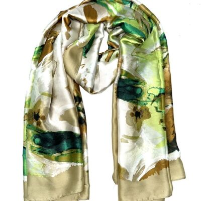 LN-28 Floral print silk touch scarf