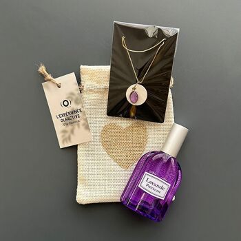 Pochette collier olfactif et parfum « Vent de Lavande » 1