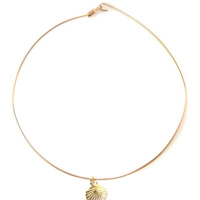Goldfarbener Muschel-Armreif | goldene Halskette | Goldschmuck | 14-karätiges Gold gefüllt