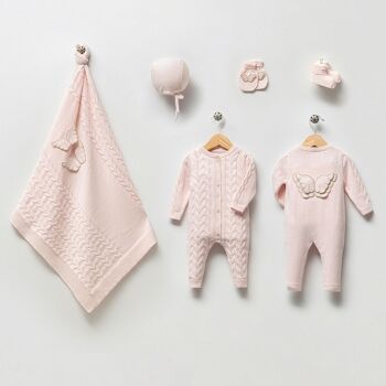 Ensemble spécial bébé ange nouveau-né en coton biologique, cadeau nouveau-né 3