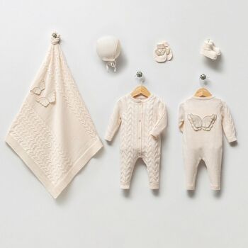 Ensemble spécial bébé ange nouveau-né en coton biologique, cadeau nouveau-né 5