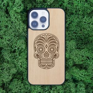 Coque iPhone en bois – Crâne de sucre