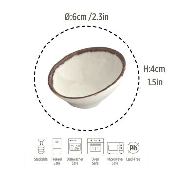 Bol à Snack & Dip en Porcelaine - Série Pebble - 6 cm 3