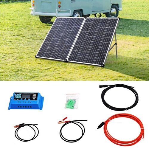 Livingandhome 100W with 20A Controller Kit Solar Panel 12V 50/100/160/200W Car Van Boat Caravan Camper Battery Charger Kit