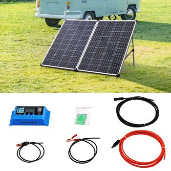 Livingandhome 100W avec Kit de contrôleur 20A panneau solaire 12V 50/100/160/200W Kit de chargeur de batterie de voiture Van bateau caravane camping-car 1