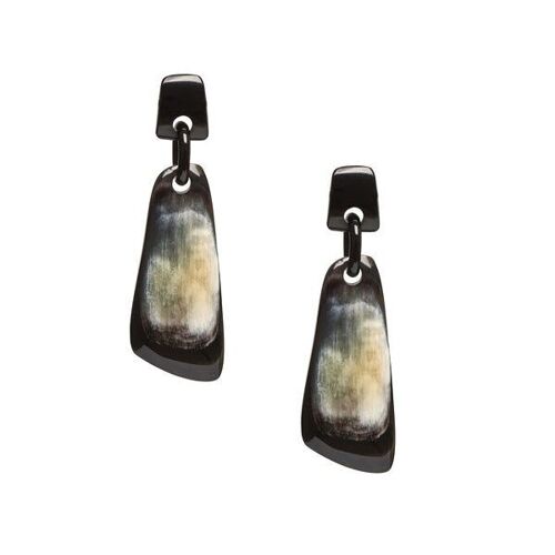 Horn shaped drop earring - Black Natural