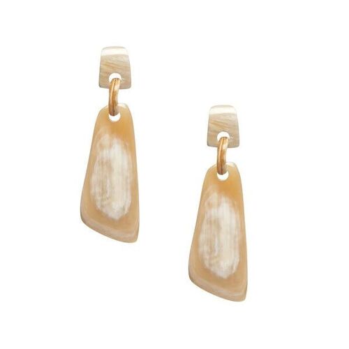 Horn shaped drop earring - White Natural