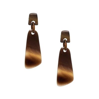 Horn shaped drop earring - Brown