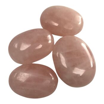 Quartz rose - Cristal de pierre de palme - Ovale - 5-7 cm 2