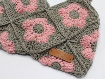 Sac baguette au crochet à tricoter floral fait à la main 9