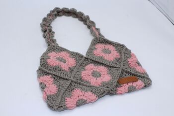 Sac baguette au crochet à tricoter floral fait à la main 10