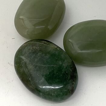 Aventurine verte - Cristal de pierre de palmier - Ovale - 5-7 cm 2