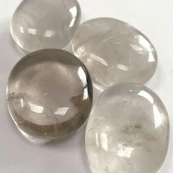 Quartz clair - Cristal de pierre de palme - Ovale - 5-7 cm 2