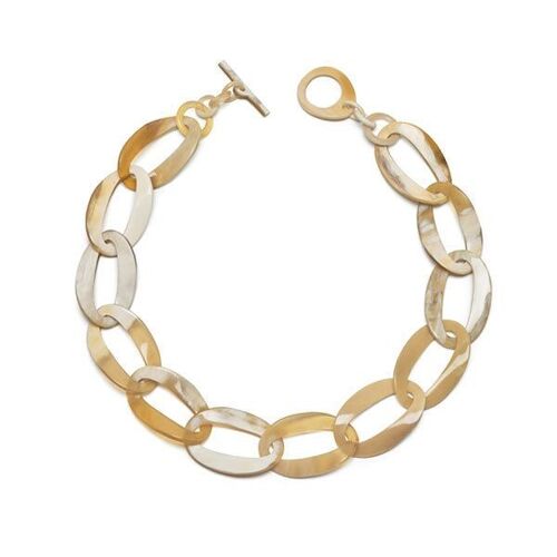 Natural white horn curb link necklace